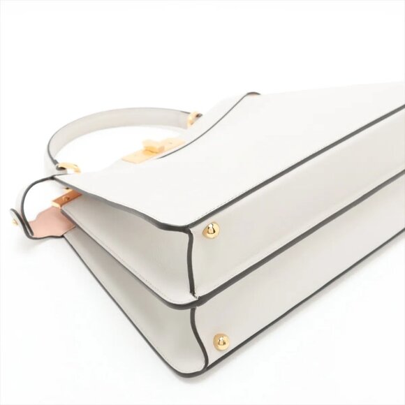 Fendi Peek-a-boo ICU Co., Ltd. Medium Leather 2 Way Handbag Gray 8BN321 - Picture 4 of 13